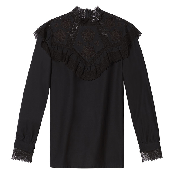 Suzy Snowflake Embroidered Twill Blouse