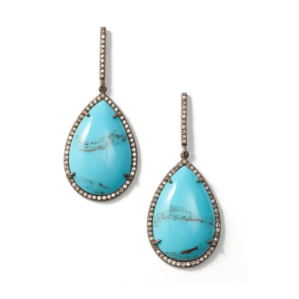 Sheryl Lowe Mexican Turquoise Teardrop Earrings