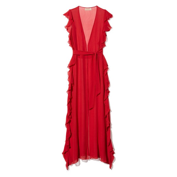Adriana Degreas Solid Long Dress with Ruffles