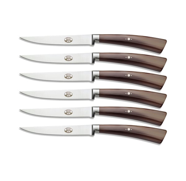 Coltellerie Berti for MATCH Ox Horn Steak Knives, Set of 6 