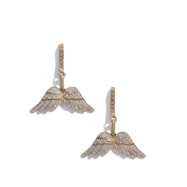 Sheryl Lowe Pavé Diamond Wing Earrings