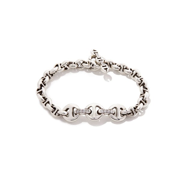 Hoorsenbuhs ID Tri-Link Sterling Silver Bracelet