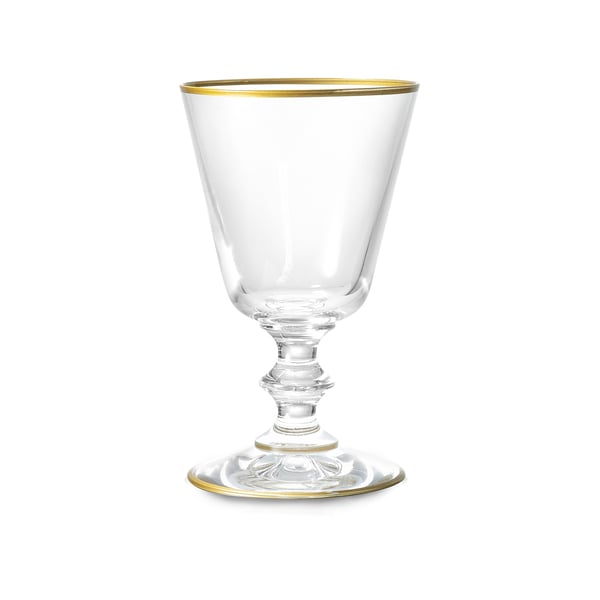 Summerill & Bishop  Glass Goblet with Gold Rim