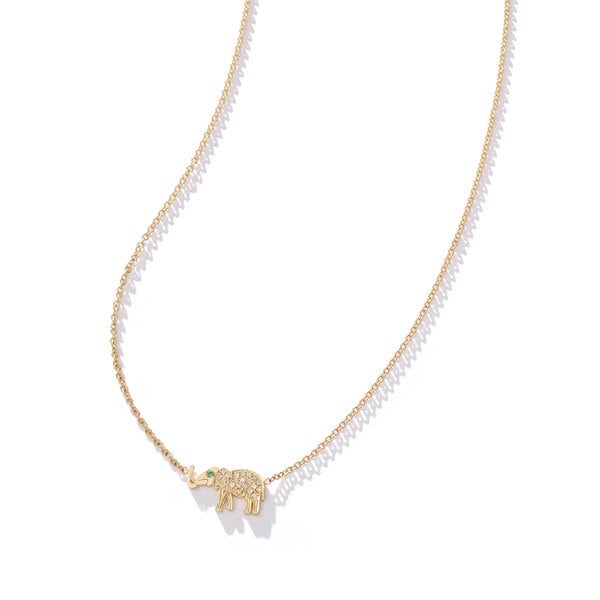 Jennifer Meyer Pavé Mini Elephant Necklace