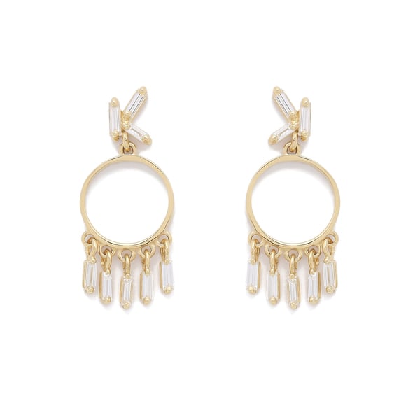 Suzanne Kalan Diamond Circle Dangle Earrings