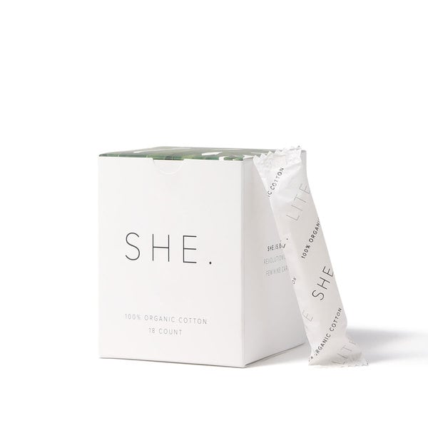 SHE.  Organic Tampons - 18 count