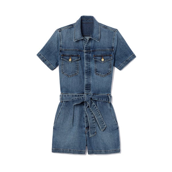 goop x Frame Pleated One-Piece Coverall Shorts