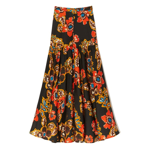 Warm Batik Floral Skirt