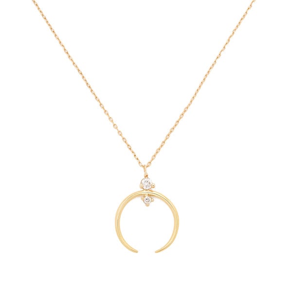 Sophie Ratner Crescent Yellow-Gold Pendant Necklace