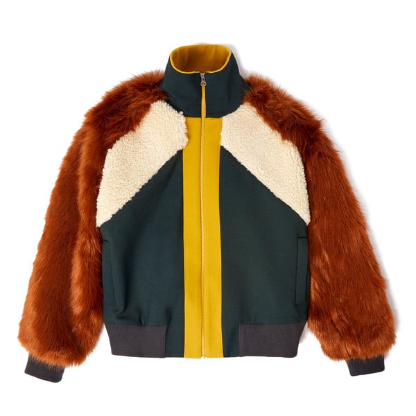 Sea Wool Combo Fur Track Jacket