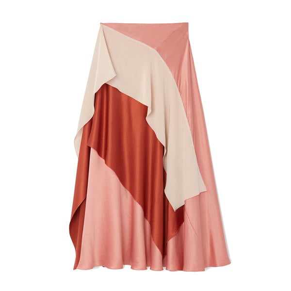 Roksanda Mahira Colorblock Ruffled Silk Skirt