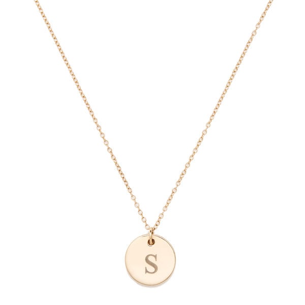 Sophie Ratner Engraved Initial Diamond Pendant Necklace