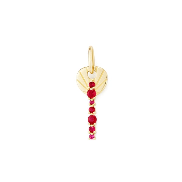 Michelle Fantaci Amaranthus Key Charm with Rubies