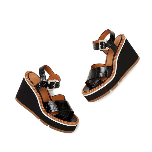 Clergerie Alive Leather Wedge Sandals