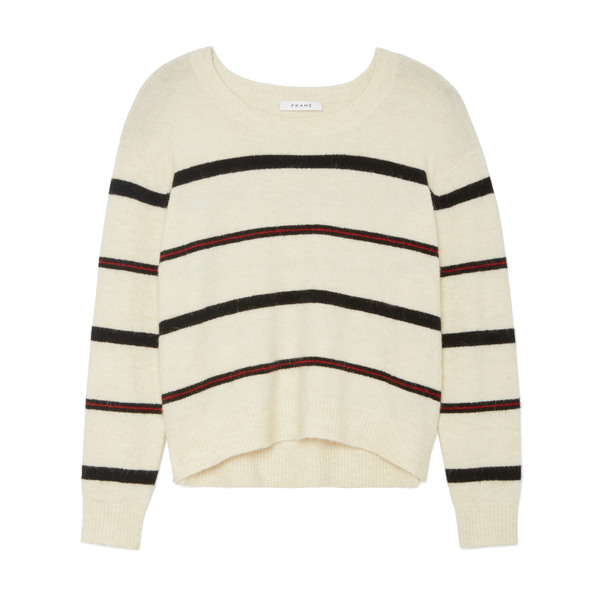 Frame Slouchy Striped Crew Sweater