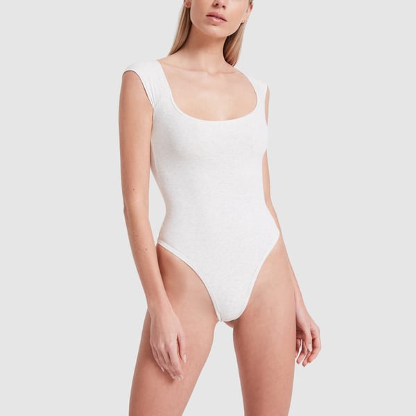 Gil Rodriguez El Tigre Scoop Neck Thong Bodysuit With Cap Sleeves Goop