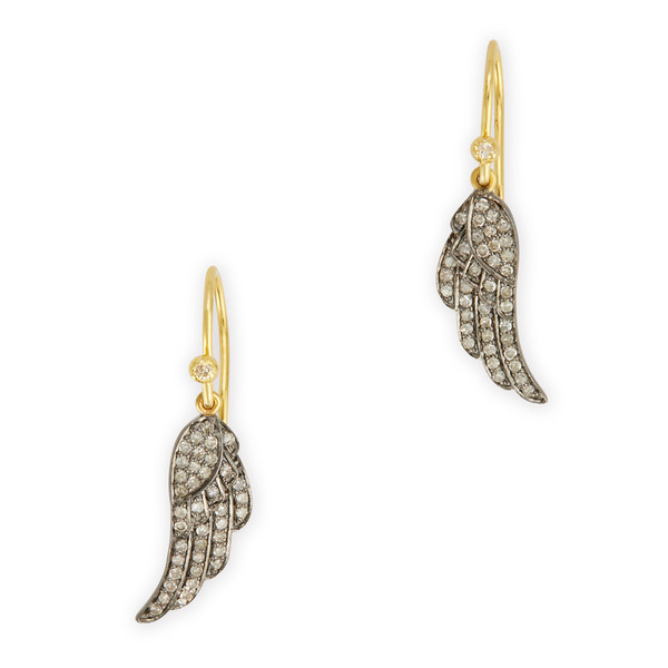 Kirstie Le Marque Pavé Diamond Angel Wing Dangle Earrings