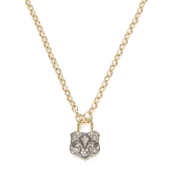 Kirstie Le Marque Pavé Diamond Lock Pendant Necklace