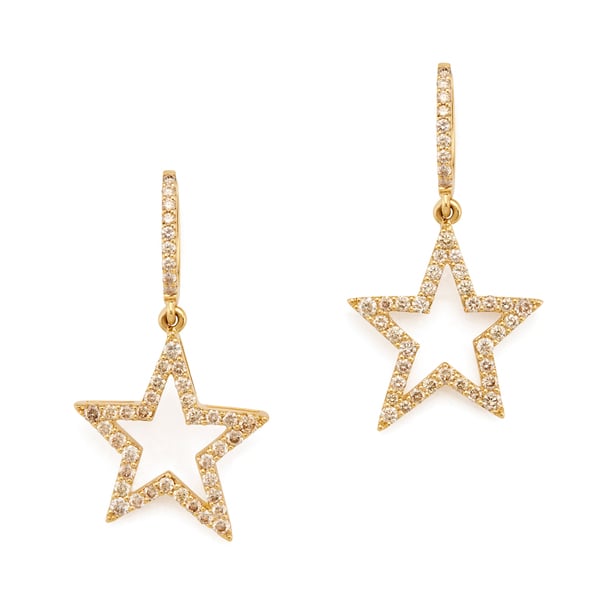 Rosa de la Cruz 20mm Gold Diamond Star Earrings