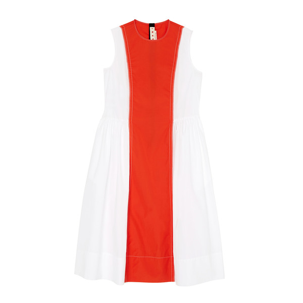 Marni Red Dress with White Side Detail