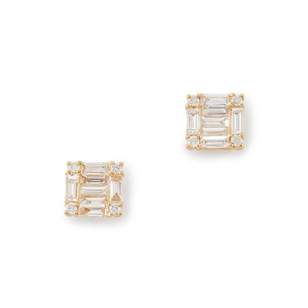Shay Jewelry Mini Square Baguette Studs