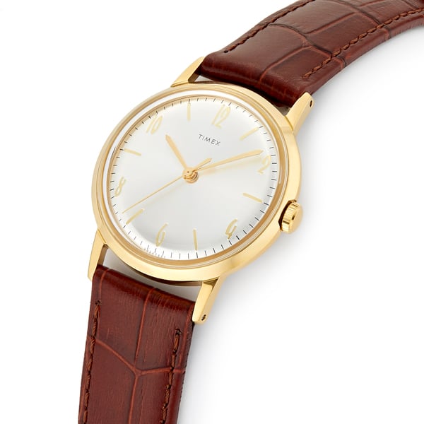 Timex Marlin Hand-Wound 34mm Leather Strap Watch