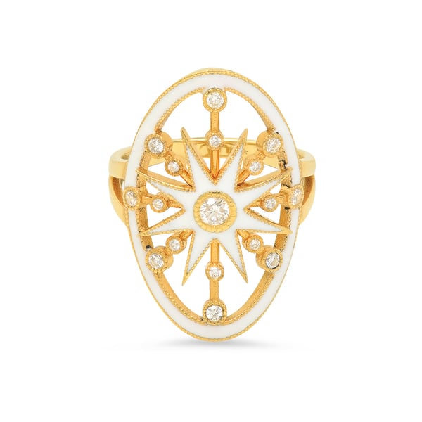 Colette Jewelry White Enamel Star Ring