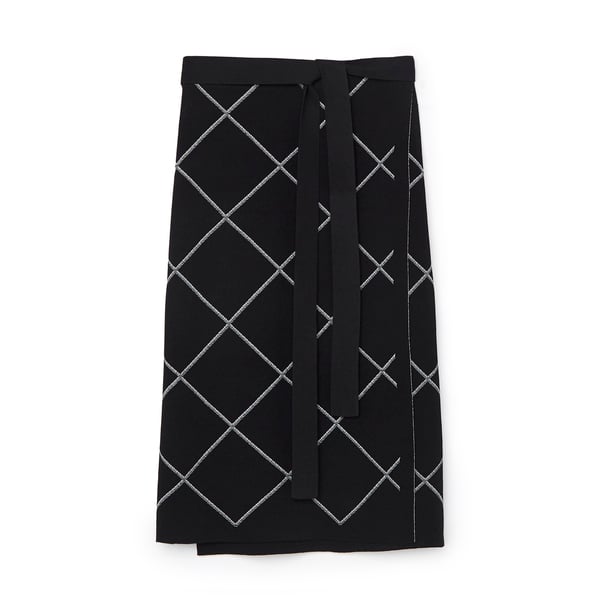 Proenza Schouler Windowpane Wrap-Knit Skirt