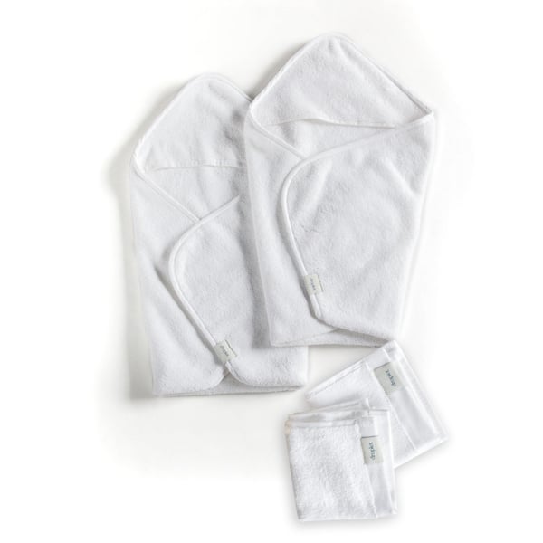 Droplet Home Goods 2 Organic Hooded Baby Towels + Washcloths