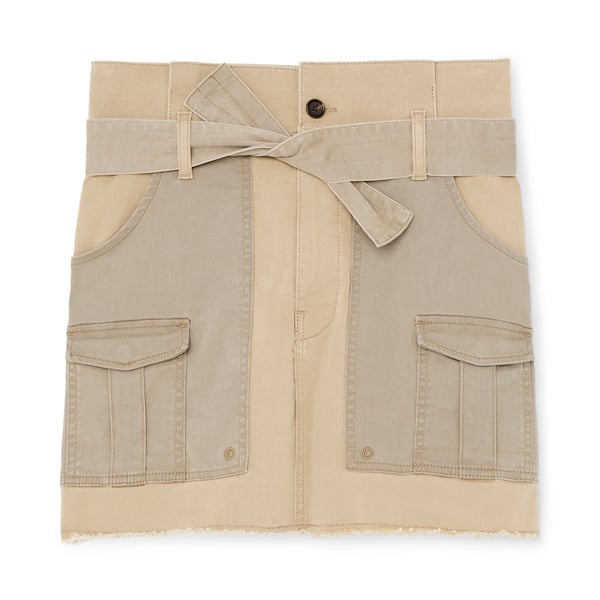 Frame Paper-Bag Multi-Tone Skirt