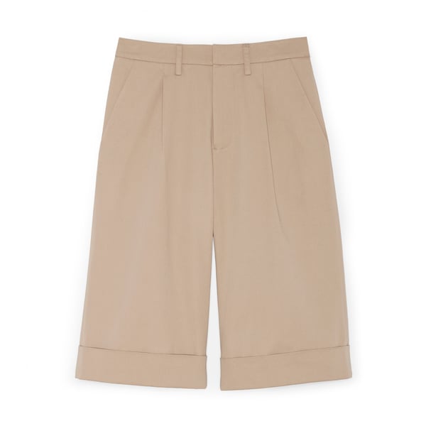 G. Label by goop Justin Pleated Wide-Leg Shorts