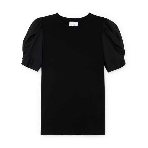 G. Label by goop Christopher Puff-Sleeve Poplin T-Shirt