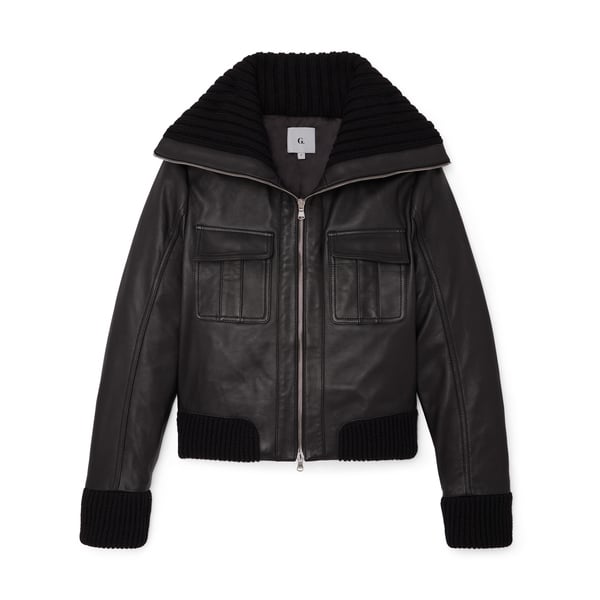 G. Label Brille Leather Bomber Jacket