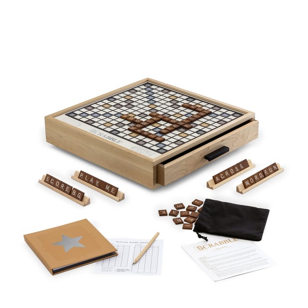 WS Game Company  Maple Luxury Edition Scrabble