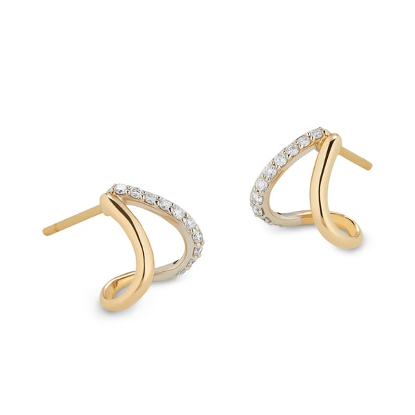 G. Label by goop Emily Yellow Gold and Pavé Split Earrings