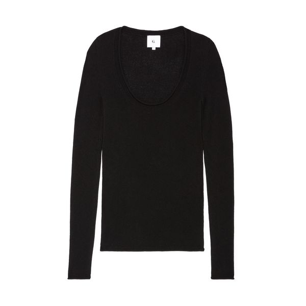 G. Label Lynn Scoop Neck Feather Cashmere Sweater