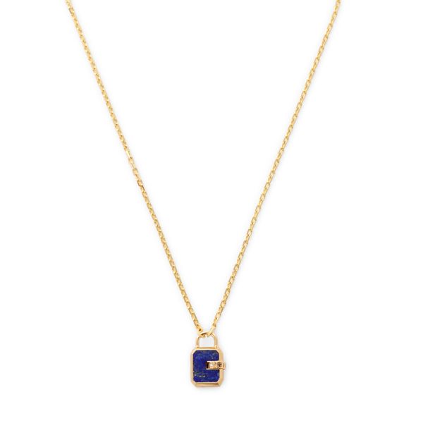 James Banks Design Mini Padlock Lapis Necklace goop