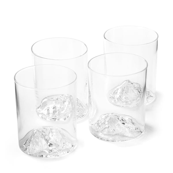 Huckberry Whiskey Peaks Glasses, Set of 4