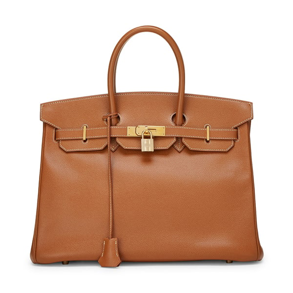 What Goes Around Comes Around Hermès Brown Courchevel Birkin 35 Bag