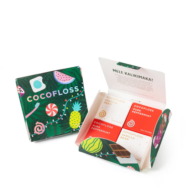 Cocofloss Cocofloss Holiday Set in Pure Peppermint & Vanilla Bean