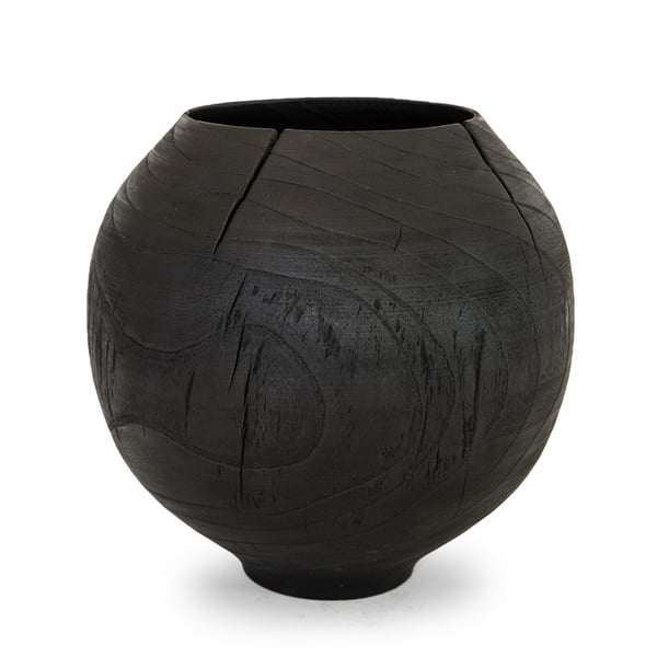 Namu Home Goods Charred Zelkova Wood Moon Jar