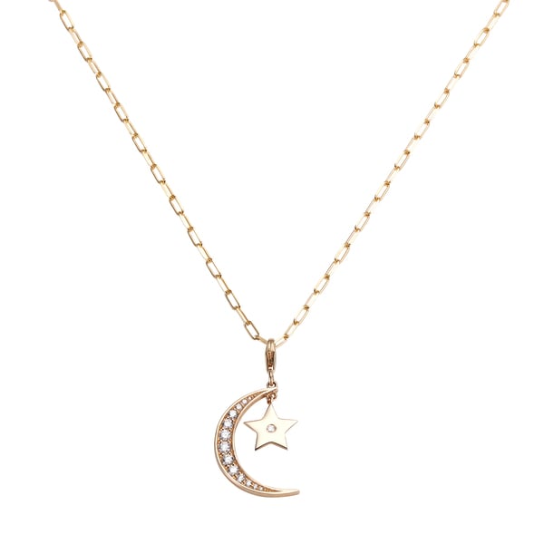 Nancy Newberg Star and Moon Charm Necklace