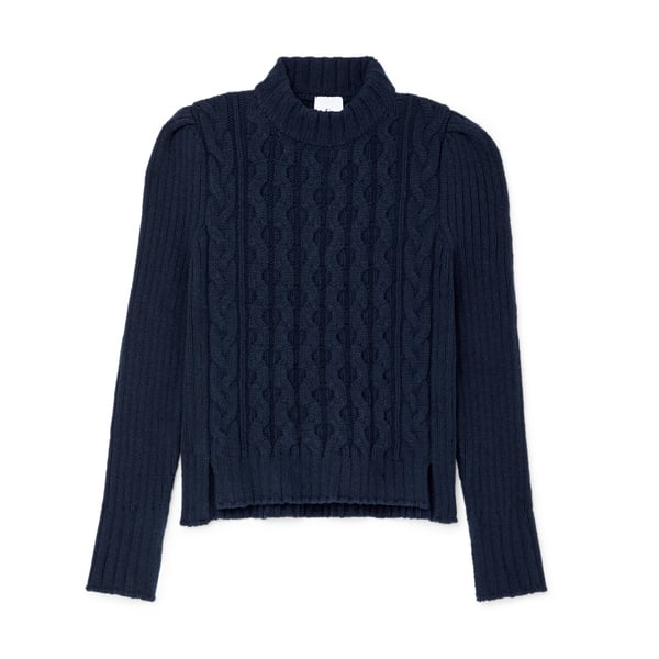 G. Label by goop Ryanne Puff-Sleeve Cable Sweater