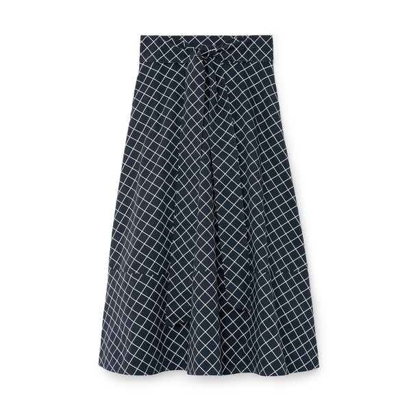 G. Label by goop Crosson Grid-Print Skirt