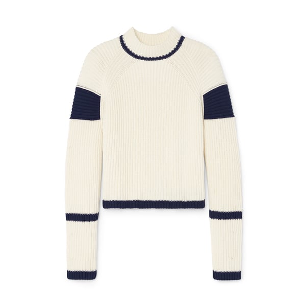 G. Label by goop Gervais Round-Sleeve Ribbed Sweater