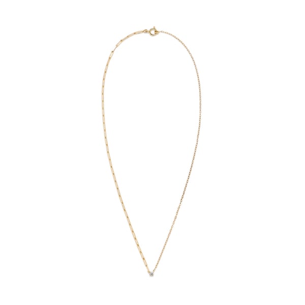 Yvonne Leon Yellow Gold Solitaire Round Diamond Necklace
