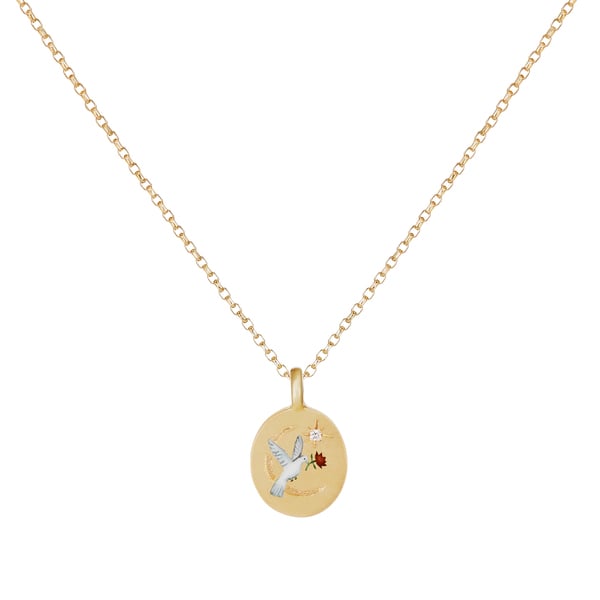 Cece Jewellery The Dove & Rose Pendant & Chain