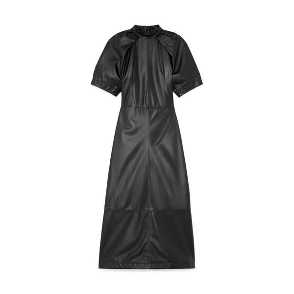 G. Label by goop Lawson Leather Puff-Sleeve Dress