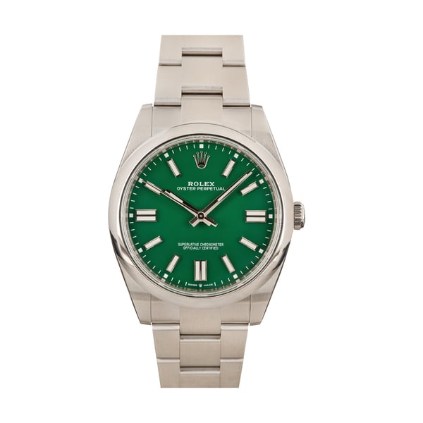 F.Kr. fordel polet Bob's Watches Rolex Men's Oyster Perpetual 41mm Model 124300 Green Index  Dial | goop