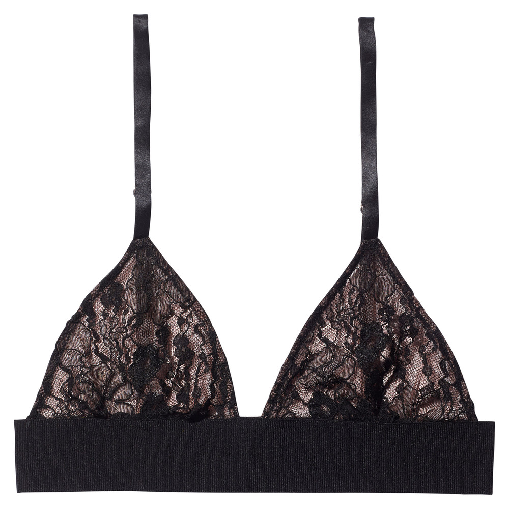 Fleur Du Mal Chat Noir Lace Triangle Bra With Wide Band Goop